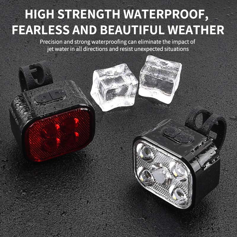 Super Bright USB-C Rechargeable Bike Light Set (Front & Rear)