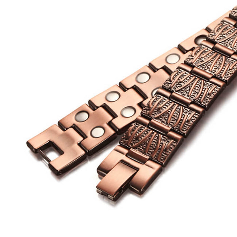 Vintage Red Copper  Double Row Magnetic Bracelet