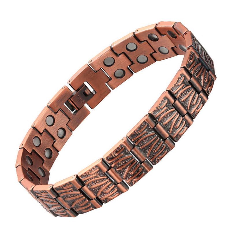 Vintage Red Copper  Double Row Magnetic Bracelet