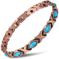 Womans Magnetic Copper Bracelet -Blue  #530-1